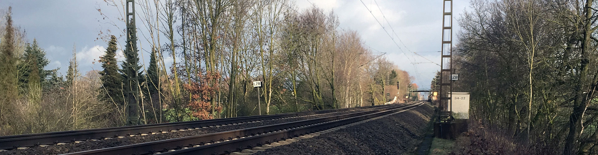 A view of the railway tracks on an ICE line.